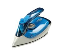 BLACK+DECKER BXIR1000E - Plancha de Viaje | 1000W | Doble Voltaje: 120V y 240V | Golpe de Vapor 50 g/min | Vapor Continuo 20 g/min | Suela de Acero Inoxidable | Azul