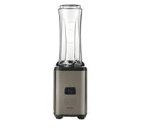 BLACK+DECKER BXJBA350E - Mini batidora portátil 350W | Smoothies y batidos | 2 botellas de 600 ml sin BPA | Tapa hermética | 4 cuchillas de acero inoxidable | Acabado negro e inox anti-huellas