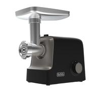 BLACK+DECKER BXMMA2200E - Picadora de carne 2200W, 2 potencias, función reverse, extrusión espiral, bandeja de aluminio, embutidor, boquilla kebbe, accesorio salsa, 3 discos de salida de inox