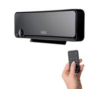 Black+Decker BXWSH2000E Calefactor cerámico de pared apto para baños con termostato electrónico, programador, temporizador y mando a distancia, pantalla LED, sistema PTC y oscilación automática, Negro