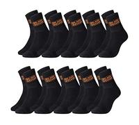 BLACK+DECKER Calcetines para hombre Heavy Fabric Crew Pack de 10 Calcetines de trabajo unisex para el trabajo, 39-42, 43-46, 47-49, 50-52, algodón reforzado, negro y gris, talla: 39-42, colores: 10