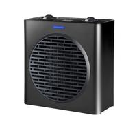 Black+Decker - Calefactor cerámico compacto 1500W con calentamiento PTC, potencia regulable, 3 modos, termostato electrónico regulable, sistema de seguridad anti-vuelco, negro mate.