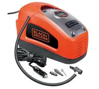 BLACK+DECKER Compresor de Aire Inflador con Cable, Potencia 160 PSI, Alimentación eléctrica 230V o corriente de coche CC 12V, Ajuste Digital de Presión, Auto-Apagado, ASI300-QS