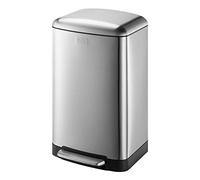 Black+Decker Cubo de Pedal de 30 l BXBN0001GB con Tapa de Cierre Suave, Acero Inoxidable, 61,5 cm x 35 cm x 34 cm, Gris frío