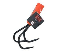 Black+Decker Cultivador Manual Sistema Combi - Cultivador de Tres Dientes - Agitador de Jardín para Aflojar Suelo - Cultivador para Fronteras y Plantadores - Naranja Negro