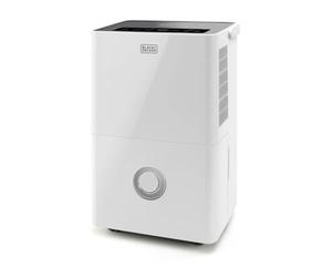 BLACK+DECKER - Deshumidificador y purificador de aire BXDH20E | 20L/día | HEPA13 | Secado de ropa | 2 velocidades | 400W | Depósito 4 litros | Programable 24h | Ruedas | 40m2 | Blanco