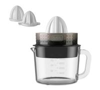 BLACK+DECKER - Exprimidor Eléctrico Automático 30W | Zumo de Naranjas y Cítricos | Jarra Transparente 1L Graduada | Sin BPA | Pulpa Ajustable | Desmontable | Apto Lavavajillas | Doble Giro