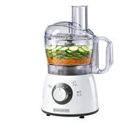 Black+Decker FX400 - Robot de cocina multifunción 5 en 1, motor de 400 W, rallado, corte, triturado, amasado, emulsiona, 1,2 litros, 2 niveles, fácil de limpiar, muy compacto