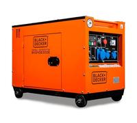 BLACK+DECKER - Generador eléctrico diésel insonorizado y monofásico, con potencia máxima 6300W - para emergencias, apoyo solar o caída de red.BXGND6300E