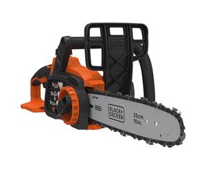 BLACK+DECKER GKC1825LB-XJ - Motosierra sin cable 18V, Longitud de la barra 25 cm, Depósito de 55 ml, Lubricación semiautomática, Tensor de cadena sin herramientas, No incluye cargador ni batería
