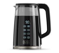 Black+Decker - Hervidor eléctrico BXKE2206E | 2200W | Capacidad 1.7L | 7 Niveles de Temperatura | Vidrio con Aislamiento Doble Pared | Base Giratoria 360º | Auto Off | Filtro Removible