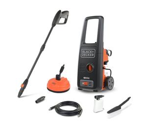 Black+Decker Hidrolimpiadora de Alta Presión BXPW1700PE | 130 bar max., 450l/h, 1700W con Patio Cleaner y Cepillo Fijo, para Coches y Exteriores del Hogar