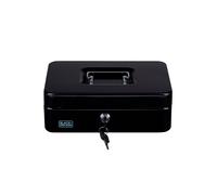 BLACK+DECKER Hucha con llave - Cajón extraíble 5 compartimentos - Incluye 2 llaves - 25 x 8,5 x 18 cm - Metal - Negro