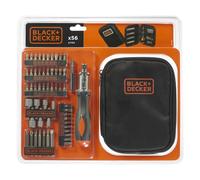 BLACK+DECKER Juego de destornilladores de trinquete, puntas de destornillador y puntas para pernos y tuercas hexagonales de 56 piezas A7104