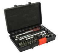 BLACK+DECKER Juego de vasos de 31 piezas con trinquete de 1/4", destornillador y puntas A7142