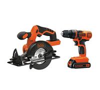 BLACK+DECKER Kit combinado de taladro/destornillador inalámbrico de 20 V MAX* con sierra (BD2KITCDDCS)