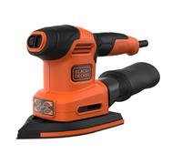 BLACK+DECKER Lijadora 4 en 1 Mouse/Rotorbital, Potencia 200W, Incluye 6 Hojas, 2 Platinas y Accesorio para Detalles, Bolsa de Polvo, Velocidad 12.000 opm, BEW200-QS