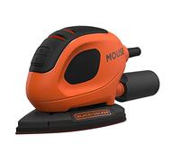 BLACK+DECKER Lijadora de Detalle Mouse 55 W, Velocidad de 11.000 RPM, Diámetro Orbita 1.5 mm, Fijación de Papel de Lija con Velcro, Incluye 15 Accesorios y Bolsa de Transporte, BEW230BC-QS