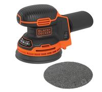 BLACK+DECKER Lijadora Orbital 18V, diámetro de papel 125mm, velocidad 12.000 rpm, Sistema POWER CONNECT, Recolección de Polvo, No Incluye Cargador ni Batería, BDCROS18N-XJ