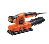 BLACK+DECKER Lijadora Orbital 240W de 1/3 Hoja, Velocidad Variable 7.000-15.000 opm, Filtro, 5 Hojas de Lija y Maletín, Fijación de Papel con Velcro y Pinza, Bolsa de Extracción de Polvo, KA320EKA-QS