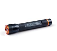 BLACK+DECKER Linterna LED de 110 lúmenes - Linterna de 3 W - Alcance de 100 metros - 3 modos de iluminación: alto, bajo, pulsante - negro/naranja