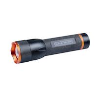 Black+Decker Linterna LED de 500 lúmenes, 10 W, alcance de 100 m, 3 modos de luz: alta, baja, pulsante - negro/naranja