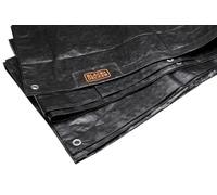 BLACK+DECKER Lona para Remolque, 2 x 3 m, 10 Ojales de Aluminio, poliéster, Color Negro