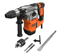 BLACK+DECKER Taladro percutor SDS+, motor de 1250W, 3 modos de funcionamiento, fuerza de impacto de 3,5J, incluye brocas y cincel, BEHS03K-QS