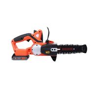 BLACK+DECKER Motosierra a Batería 18V, Batería de litio 2Ah, Espada 20cm, Velocidad Cadena 3,1m/s, Hasta 200 Cortes por Carga, para Poda y Leña - GKC1820L20-QW