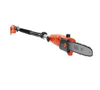 BLACK+DECKER Motosierra telescópica (pértiga), 800 W, 25 cm de longitud de espada, 2,7 m de longitud, 11 m/s, velocidad de cadena de 11 m/s, cabezal giratorio, PS7525-QS