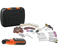 BLACK+DECKER Multi-Herramienta Rotativa 7,2V, Control de Velocidad Variable, Batería Integrada de 1.5Ah, Incluye 53 Accesorios y Estuche de Transporte, BCRT8IK