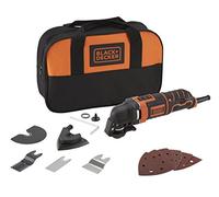 BLACK+DECKER Multiherramienta Oscilante 300W, velocidad 10.000-22.000 opm, Incluye 12 Accesorios y Bolsa de Transporte, Cambio de Accesorios sin Herramientas, Anclaje Universal, MT300SA2