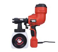 BLACK+DECKER Pistola para Pintar 400W, Pulverizador de Rociado Fino, Indicador de Flujo, Recipiente de Llenado Lateral 1200ml, Fácil de Llenar y Vaciar, para Vallas, Cabañas y Paredes, HVLP200