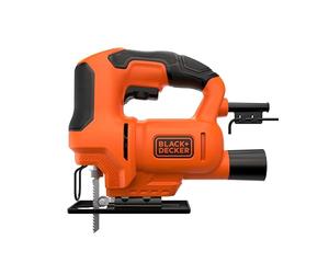 BLACK+DECKER Sierra de Calar 400W, Diseño Compacto y Ergonómico, Cambio de cuchilla sin herramientas, Corte a bisel 0-45º, Acepta hojas tipo “T”, Velocidad 0-3.000 cpm - BES603-QS
