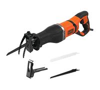 BLACK+DECKER Sierra de sable 750 W, Velocidad variable, 2800 rpm, Profundidad del cabezal ajustable, Cambio de hoja sin herramientas, Soporte de rama desmontable, Incluye 2 hojas, BES301-QS