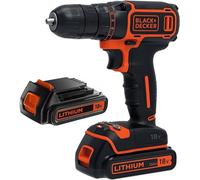 BLACK+DECKER Taladro 18 V con 2 baterías 1,5.0Ah BDCDC18B