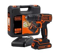 BDCDC18 Taladro de pistola Negro, Naranja Ión de litio 1,5 Ah, Taladro/destornillador negro/Naranja, Taladro de pistola, perforacion, Desatornillar, Negro, Naranja, 2,5 cm, 1 cm, 30 Nm