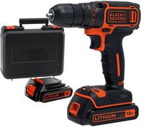 BLACK+DECKER Taladro Atornillador Inalámbrico 18V + Cargador 400mA BDCDC18KB