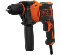 BLACK+DECKER Taladro Percutor con Cable 710 W, Porta Brocas de 13 mm, Velocidad hasta 2900 rpm, Incluye 4 Brocas, 2 Madera, Mampostería y Empuñadura Lateral, BEH710-QS