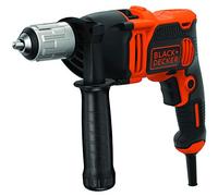 BLACK+DECKER Taladro percutor con cable 850W, velocidad variable, diseño compacto y ergonómico, portabrocas 13mm, juego de 6 brocas, BEH850-QS