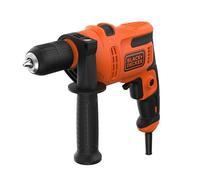 BLACK+DECKER Taladro percutor eléctrico 500W, potente 0-32.300 BPM para mampostería y hormigón, diseño compacto con empuñadura lateral, BEH200-QS