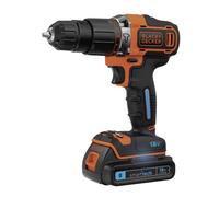 BLACK+DECKER Taladro percutor inalámbrico 18V con 2 marchas y cargador 400mA BDCHD18K