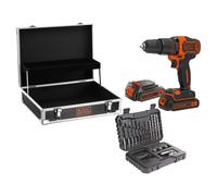 Black&Decker Taladro Percutor Inalámbrico BDCHD18B2FC, 2 Baterías 1.5Ah, 18V