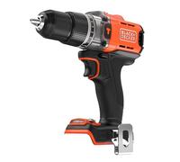 BLACK+DECKER Taladro percutor inalámbrico POWERCONNECT 18V, 45Nm de par, 2 velocidades, luz LED, portabrocas sin llave, sin batería ni cargador, BCD383XN-XJ