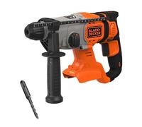 BLACK+DECKER Taladro percutor SDS-Plus a batería de 18V, energía de impacto de 1,2J, 3 modos, incluye broca para hormigón de 6mm y caja del kit, BCD900B-XJ