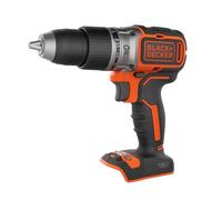 BLACK+DECKER Taladro percutor sin cable 18V, motor sin escobillas, 28,050 GPM, 52Nm, 2 velocidades para perforar madera y acero, herramienta sola, BL188N-XJ