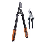 BLACK+DECKER Tijeras de Podar - 2 Unidades - 53,3 cm y 20,3 cm - Negro/Naranja
