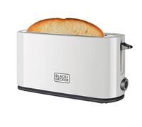 BLACK+DECKER - Tostador BXTO1001E | 1000W | Ranura Extra Grande y Ancha | 7 Niveles de Tostado | Extra Elevación | Función Stop | Bandeja Recogemigas | Recogecable | Blanco