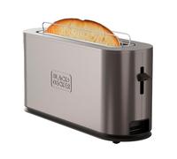 Black+Decker - Tostadora BXTO1002E 1000W | Ranura Extra Grande 260x42 mm | 7 Niveles de Tostado | 3 Funciones Integradas | Elevación Extra | Pies Antideslizantes | Bandeja Recogemigas, 1 ranura
