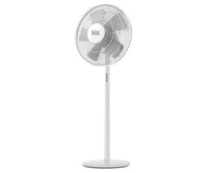BLACK+DECKER - Ventilador de pedestal BXEFP60E | 60W | Sistema de oscilación | Inclinación ajustable | 5 aspas | 3 velocidades | 130 cm altura | Base redonda | Silencioso | Minimalista